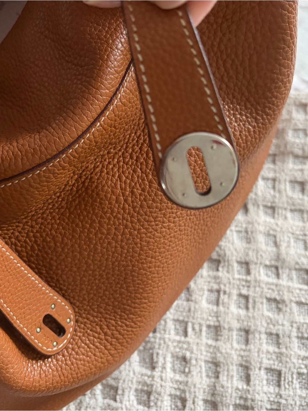 Hermes Brown Pebbled Leather Shoulder Bag - Picture 4 of 4